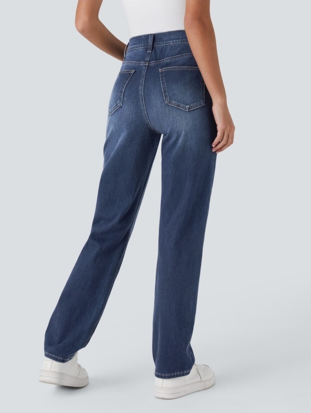 Halara High Waisted Pockets, straight Leg Faux Zip Size Medium Petite NWT - Picture 2 of 8